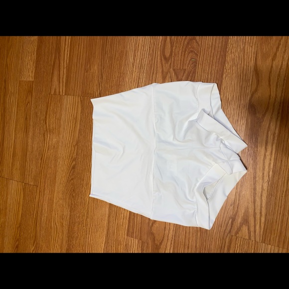 white high waisted booty shorts